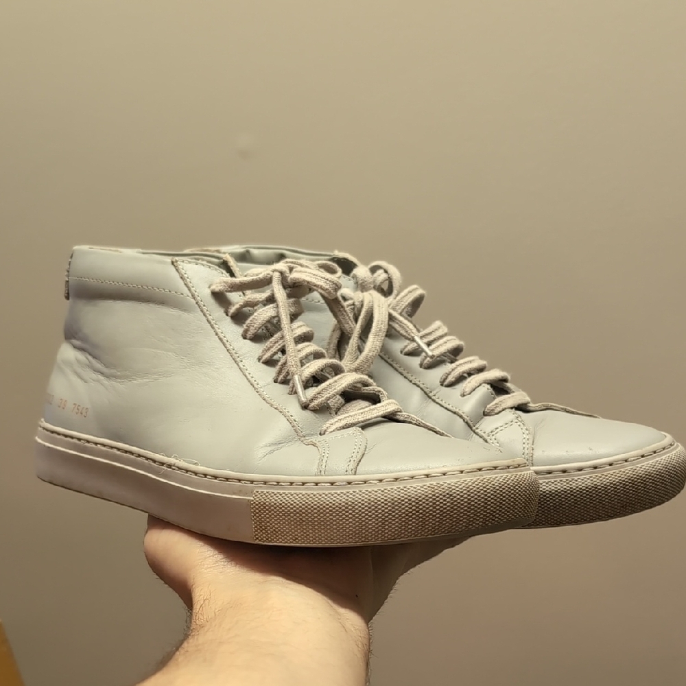 Common Projects Achilles High Top Light Grey Sneakers